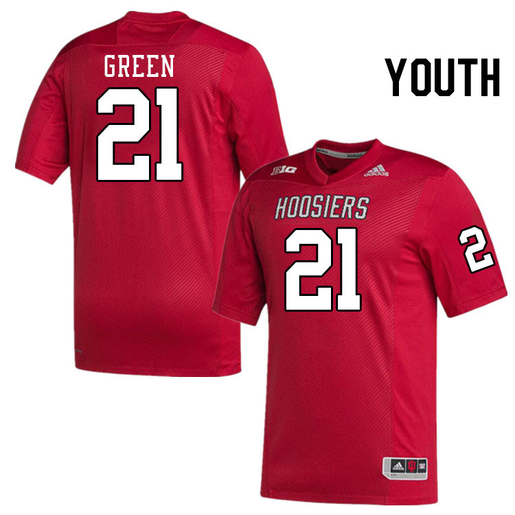 Youth #21 Elijah Green Indiana Hoosiers College Football Jerseys Stitched-Crimson